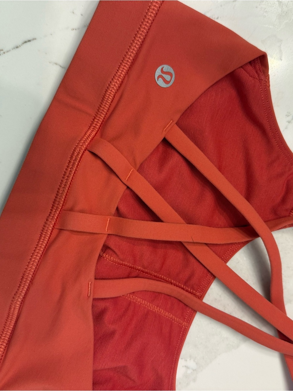 Women’s Red/Orange Seamless Strappy Sports Bralette - Picture 4 of 4